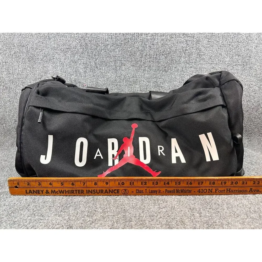 Jordan Jumpman Black Duffle Gym Bag Medium Logo Polyester